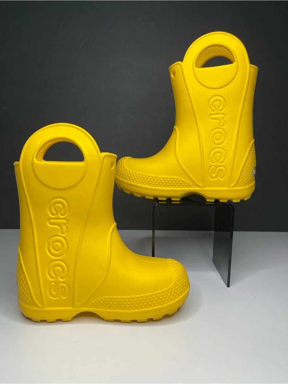 CROCS Kids Yellow Waterproof Pull-On Rain Boots